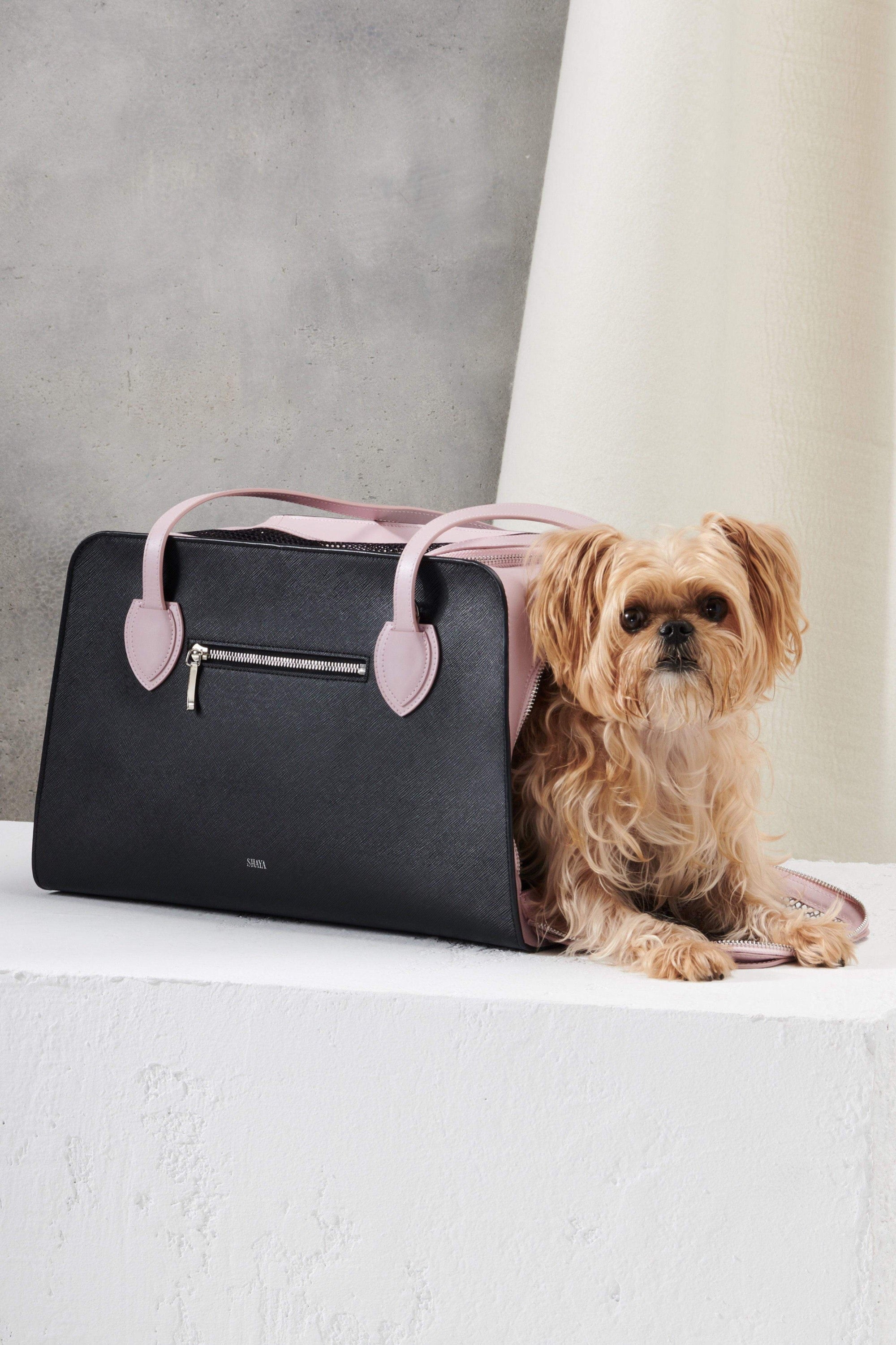 Shaya Leather Pet Carrier - Pink - Pink